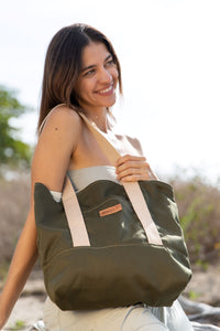 Dominical Reversible Tote Bag - Olive Green