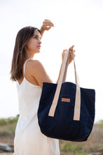 Load image into Gallery viewer, Dominical Reversible Tote Bag - Dark Blue
